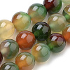 Natural Peacock Green Agate Beads Strands G-S259-16-6mm-1