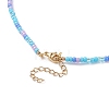 Glass Seed Beaded Necklace with 304 Stainless Steel Clasp for Women NJEW-JN04113-6