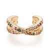Brass Micro Pave Cubic Zirconia Cuff Earrings X-EJEW-M195-02G-3