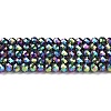 Electroplate Glass Beads Strands GLAA-H021-01B-FP14-2