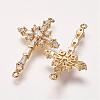 Brass Micro Pave Cubic Zirconia Links ZIRC-E113-06G-1