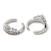 Rack Plating Brass Micro Pave Cubic Zirconia Heart Crown Cuff Earrings EJEW-E290-10P-2