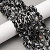 Natural Snowflake Obsidian Beads Strands G-K395-A04-01-1