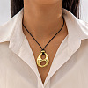 Alloy & CCB Plastic Teardrop Pendant Black Cord Necklaces FS-WG4655B-05-1