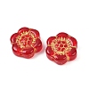 Baking Paint and Golden Metal Enlaced Glass Beads X-DGLA-T004-10F-2