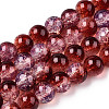 Transparent Crackle Baking Paint Glass Beads Strands DGLA-T003-01B-07-1