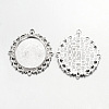 Tibetan Style Oval Pendant Cabochon Settings TIBE-473-AS-RS-1