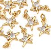 SHEGRACE Brass Micro Pave Clear Cubic Zirconia Charms XGRQ2O969-419G-1