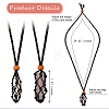 6Pcs 2 Colors Adjustable Braided Waxed Cord Macrame Pouch Necklace Making NJEW-SZ0001-50-2
