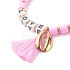 Word Love Beads Stretch Bracelet for Girl Women BJEW-JB07208-04-4