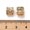 Brass Micro Pave Clear Cubic Zirconia Beads KK-B110-09G-3