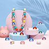 20Pcs 5 Colors Silicone Beads SIL-CA0001-09-3