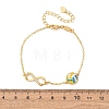 Sports Brass Micro Pave Cubic Zirconia Infinity Link Bracelets LS-BJEW-D386-01B-G-3