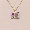 Brass Enamel Book Pendant Necklaces for Women KK-CBAF5B9-01G-12-1