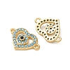Brass Micro Pave Synthetic Turquoise Connector Charms GG-CBAE681-22G-2