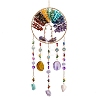 7 Chakra Natural & Synthetic Mixed Stone Chips Tree of Life Suncatchers HJEW-F027-17-1