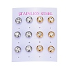 304 Stainless Steel Stud Earrings EJEW-L251-A01-2