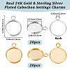 40Pcs 2 Styles 304 Stainless Steel Pendant Cabochon Settings STAS-BBC0010-69-2