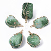 Dyed Natural White Jade Wire Wrapped Pendants G-N326-15B-1