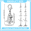 60Pcs 5 Styles Tibetan Style Alloy Dinosaur Pendant Decorations HJEW-HY0001-26-2