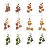 30Pcs 6 Colors Artificial Plastic Maple Leaf AJEW-CF0001-03-1