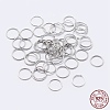 Anti-Tarnish Rhodium Plated 925 Sterling Silver Open Jump Rings STER-F036-02P-0.6x4mm-4