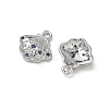 Brass Micro Pave Midnight Blue Cubic Zirconia Charms KK-P355-01A-P-2