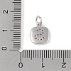 Rack Plating Brass Micro Pave CLear Cubic Zirconia Charms KK-E110-14P-S-3