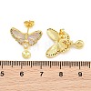 Brass Micro Pave Cubic Zirconia Stud Earring Findings CU-CBAA5EE-03G-B-3