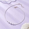 Round Shell Pearl and Electroplated Glass Graduated Beaded Necklaces NJEW-JN05747-1