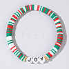 Christmas Joy Resin & Acrylic Beaded Stretch Bracelets WK2852-4-1