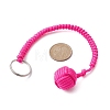 Outdoor Polyester & Spandex Cord Ropes Braided Wood Ball Keychains KEYC-JKC00570-3