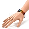 Round Synthetic Howlite & Mixed Stone Braided Bead Bracelet for Girl Wome X1-BJEW-JB06961-02-3