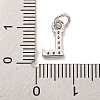 Initial Letter Brass with Cubic Zirconia Charms KK-Q814-26L-P-3