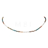 2MM Natural & Synthetic Mixed Gemstone Gradient Color Faceted Round Beaded Necklaces for Women NJEW-JN05865-04-2