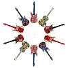 10Pcs 5 Colors Opaque Printed Acrylic Pendants OACR-YW0003-42-1