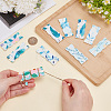 10Pcs 10 Styles Flower Printed Felt Necklace Display Cards DIY-SC0033-86B-3