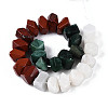 Natural Fuchsite & Red Jasper & Rainbow Moonstone Beads Strands G-T144-16B-01-2