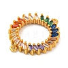 Brass Pave Colorful Glass Connector Charms KK-G493-19G-2