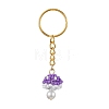 Glass Seed Beads Mushroom Keychain KEYC-MZ00021-01-1