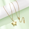 304 Stainless Steel Star Pendant Cable Chain Necklaces for Men Women NJEW-K308-02A-G-1