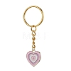 Rack Plating Light Gold Tone Heart Alloy Enamel Keychains KEYC-JKC00613-2
