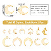 24Pcs 12 Style Brass Charms KK-AR0002-63-2