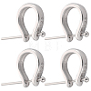 4Pcs 925 Sterling Silver Teardrop Pendant Bails with Ball Head Pins STER-BBC0001-92-1