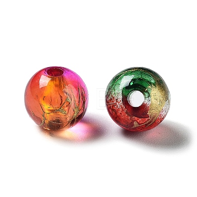Two Tone Transparent Acrylic Beads OACR-Z013-34-1