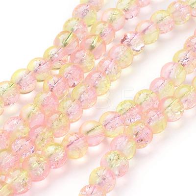 Spray Painted Crackle Glass Beads Strands CCG-Q002-6mm-03-1