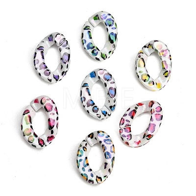 UV Plating Printed Opaque Acrylic Beads AC-CBAEEF4-20-1