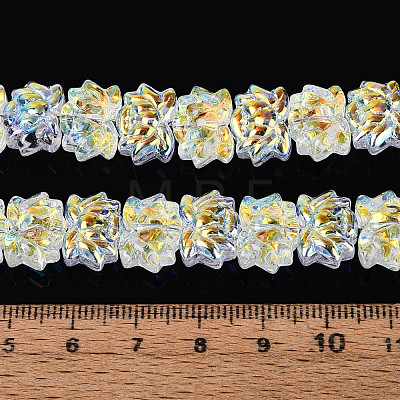 Baking Paint Electroplate Transparent Glass Beads Strands EGLA-N020-04I-1