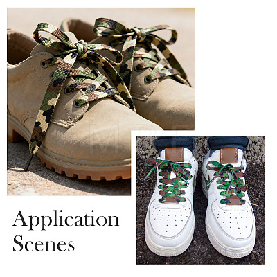 4Pairs 4 Colors Camouflage Color Polyester Shoelaces FIND-TA0010-23-1