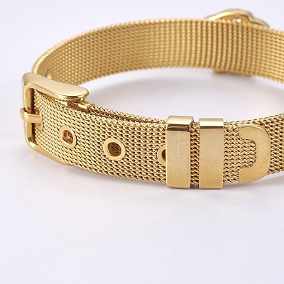 Unisex 304 Stainless Steel Watch Band Wristband Bracelets BJEW-L655-024-1